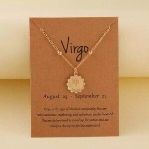 🎉 New Virgo Astrology Zodiac Gold Plated Necklace